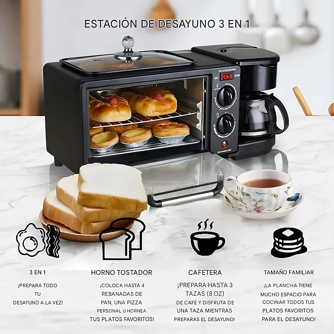 HORNO ELECTRICO 3 EN 1